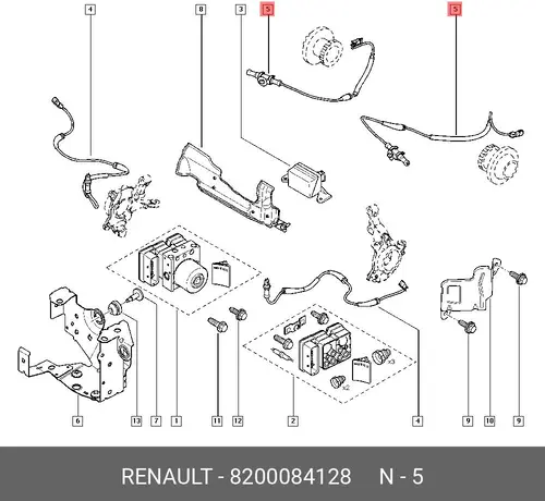 Датчик ABS RENAULT 8200084128