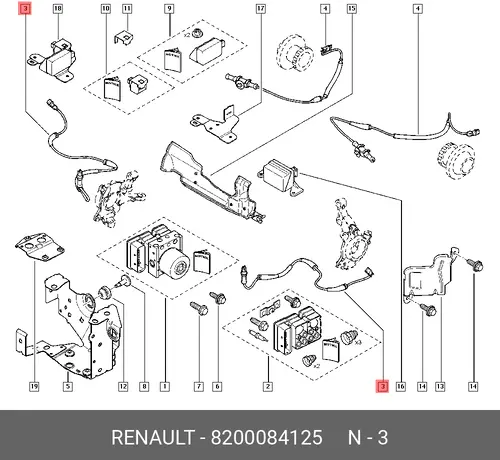 Датчик ABS RENAULT 8200084125