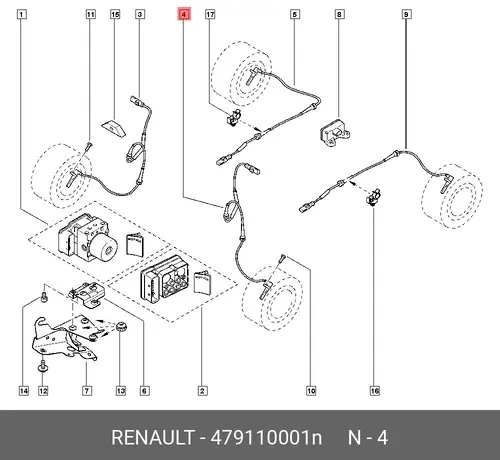 Датчик ABS RENAULT 479110001N