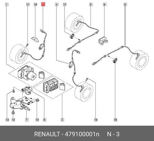Датчик ABS RENAULT 479100001N