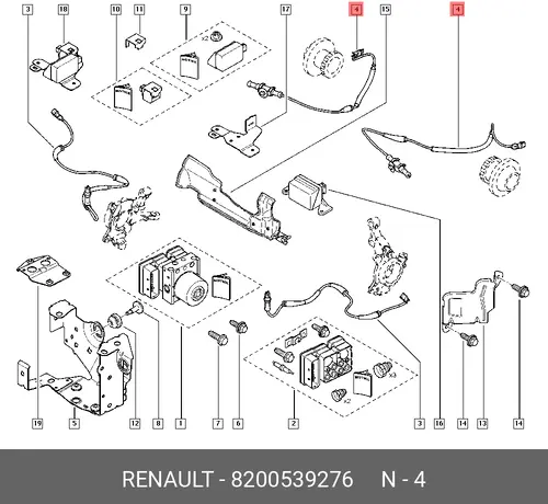 Датчик ABS RENAULT 8200539276