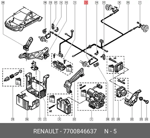 Датчик ABS RENAULT 7700846637