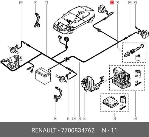 Датчик ABS RENAULT 7700834762