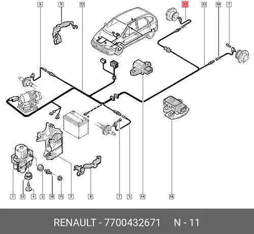 Датчик ABS RENAULT 7700432671