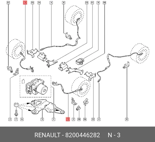 Датчик тормозных колодок RENAULT 8200446282
