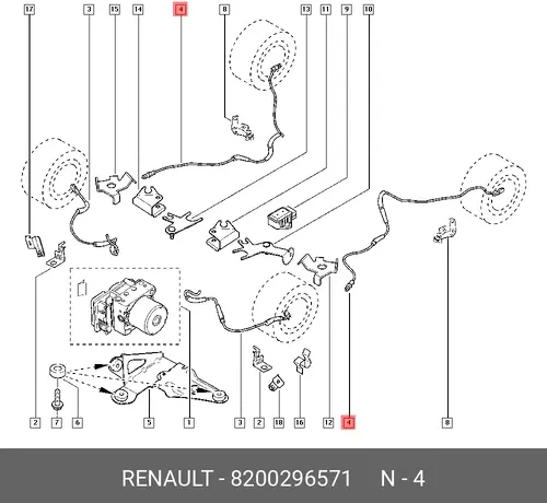 Датчик ABS RENAULT 8200296571
