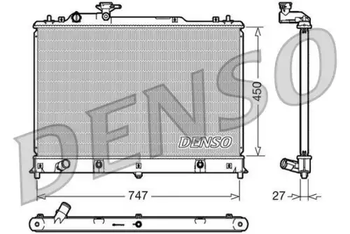 Радиатор системы охлаждения двигателя DENSO DRM44025