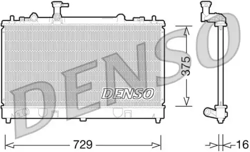 Радиатор системы охлаждения двигателя DENSO DRM44028