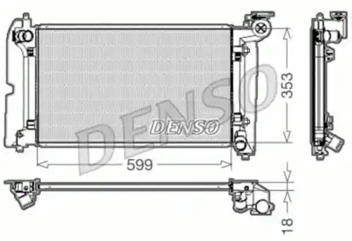 Радиатор системы охлаждения двигателя DENSO DRM50011