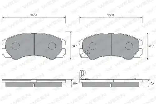 колодки дисковые торм. перед. Opel 151-1703 WEEN