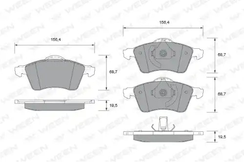 колодки дисковые торм. перед. VW 151-1765 WEEN