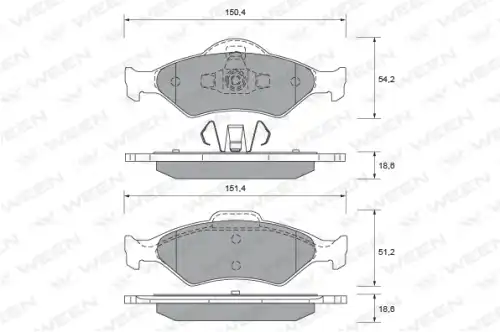 колодки дисковые торм. перед. Ford 151-1852 WEEN