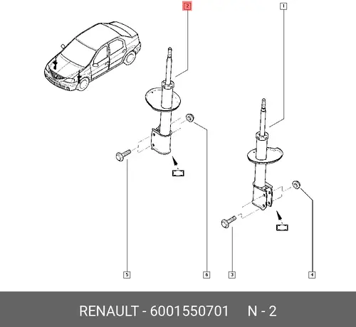 АМОРТ. ПЕР. LOGAN 6001550701 RENAULT