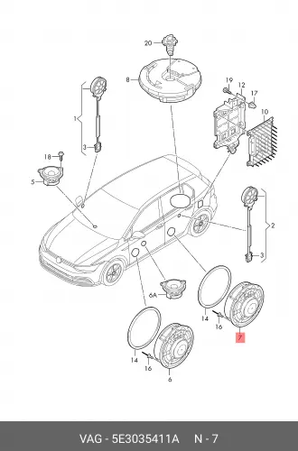 5E3035411A WOOFER VAG