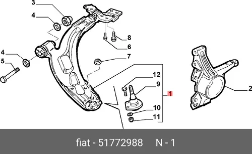 Рычаг подвески FIAT 51772988