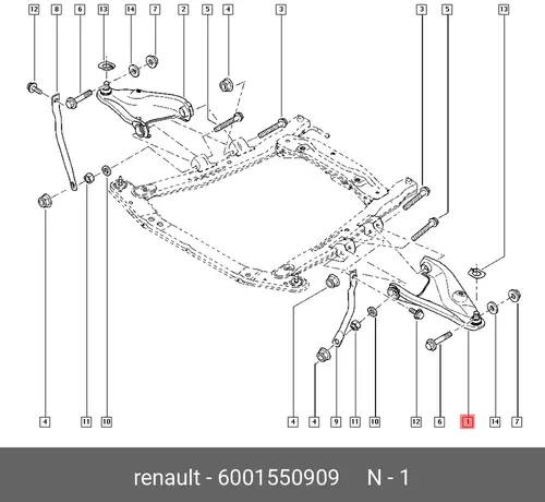 Рычаг подвески RENAULT 6001550909