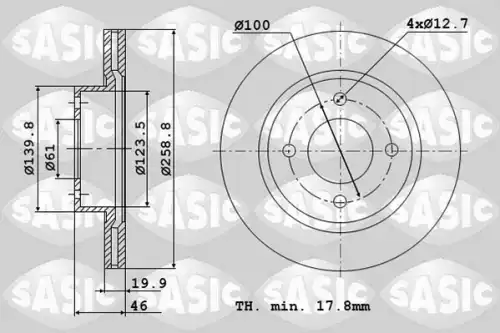 Тормозной диск SASIC 4004256J