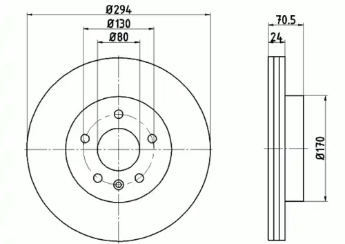 Тормозной диск MINTEX MDC1761 вентилируемый , передняя ось