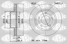 Тормозной диск SASIC 6106068 вентилируемый , передняя ось