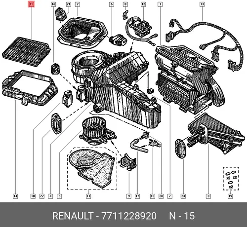 Салонный фильтр RENAULT 7711228920
