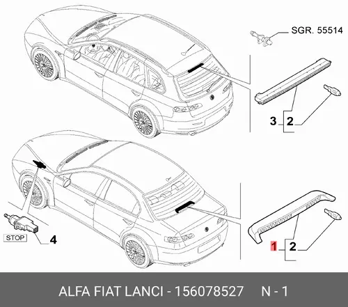 Фонарь задний ALFA ROMEO 156078527