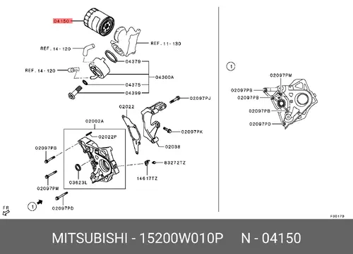 Фильтр масляный MITSUBISHI 15200W010P