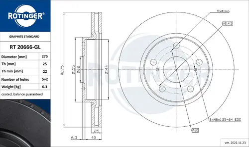 Тормозной диск ROTINGER RT 20666-GL