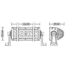 Фара АВТОЭЛЕКТРИКА AE72RT-24LED-LB-HC