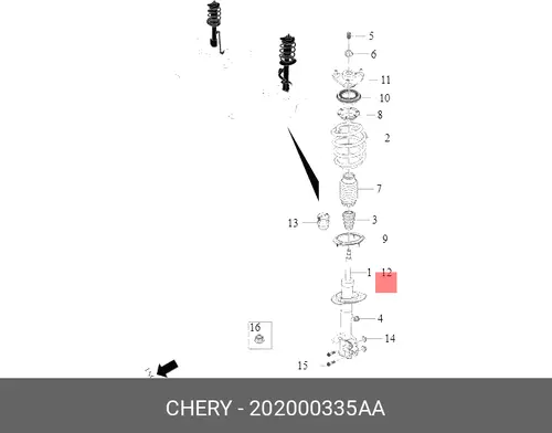 Коллектор выпускной CHERY / EXEED 202000335AA