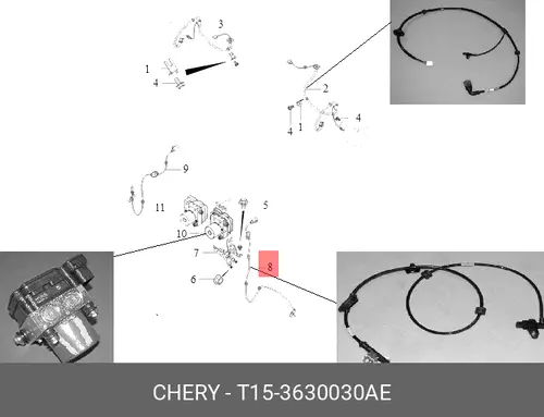 Датчик ABS CHERY / EXEED T15-3630030AE