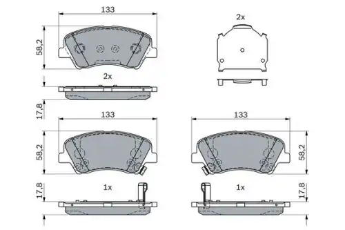 Тормозные колодки дисковые BOSCH 0 986 424 952
