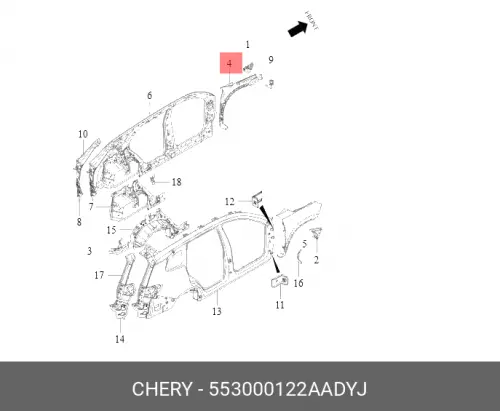 Крыло CHERY / EXEED 553000122AADYJ