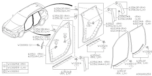 КЛИПС УПЛОТНИТЕЛЯ ДВЕРИ 909130265 SUBARU