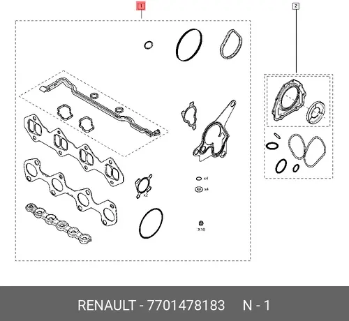 Прокладка ГБЦ RENAULT 7701478183