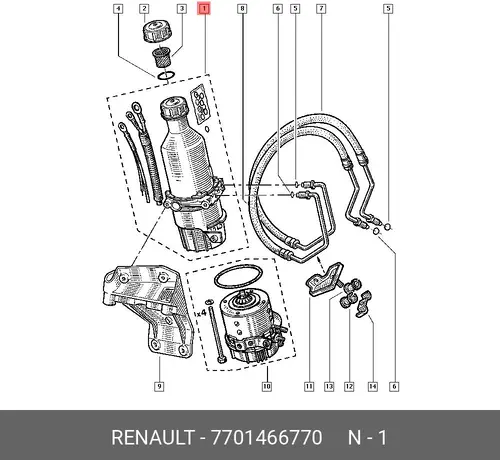 Насос гидроусилителя руля RENAULT 7701466770