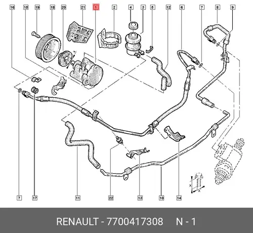 Насос гидроусилителя руля RENAULT 7700417308