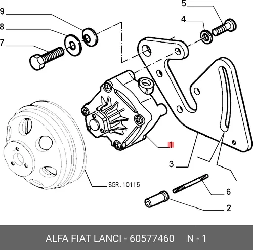 Насос гидроусилителя руля ALFA ROMEO 60577460