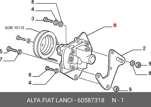 Насос гидроусилителя руля ALFA ROMEO 60587318