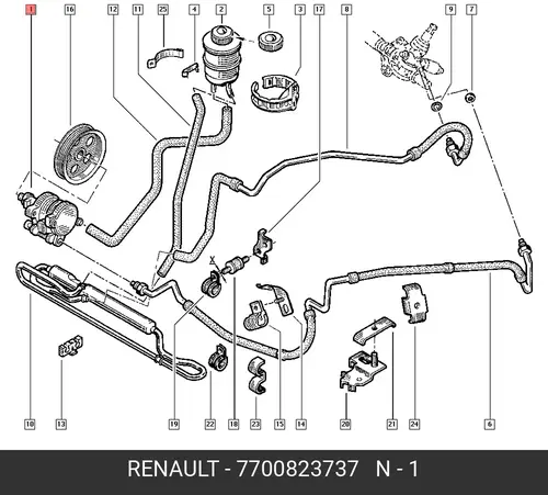 Насос гидроусилителя руля RENAULT 7700823737