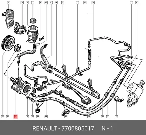 Насос гидроусилителя руля RENAULT 7700805017