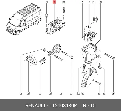 Подушка крепления двигателя RENAULT 112108180R