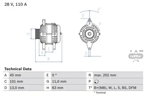 Генератор BOSCH 0 986 049 360