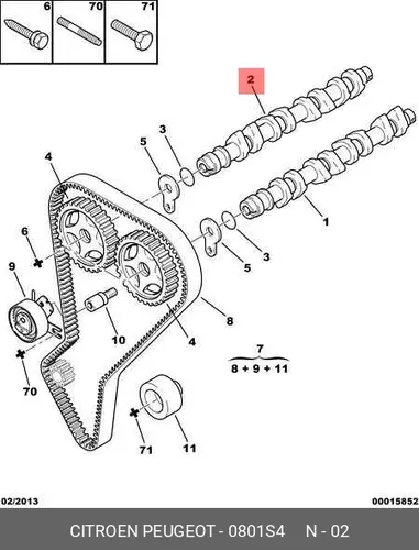 Распредвал PSA 0801 S4