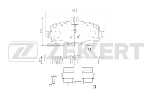 Тормозные колодки дисковые ZEKKERT BS-3034