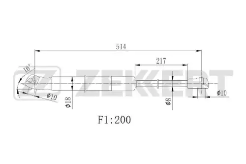 Амортизатор капота ZEKKERT GF-2507
