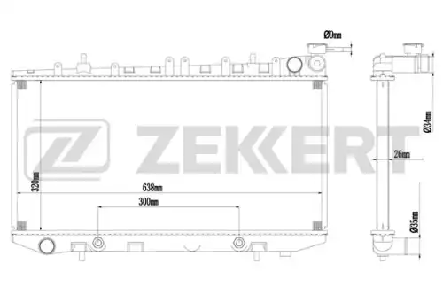 Радиатор системы охлаждения двигателя ZEKKERT MK-1567