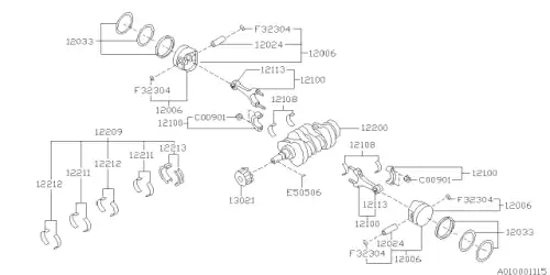 вкладыши коренные Sub 12209AA200 SUBARU