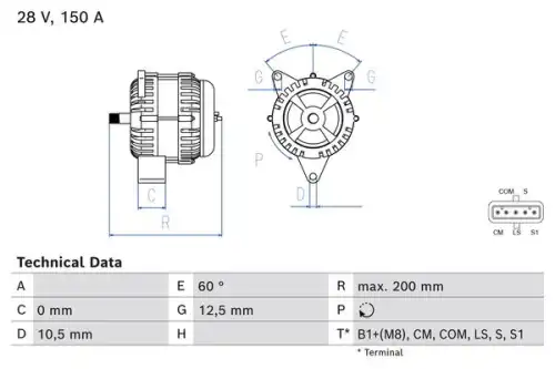 Генератор BOSCH 0986085300