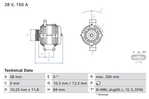 Генератор BOSCH 0986085360