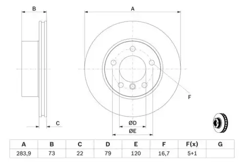 Тормозной диск BOSCH 0986479W60